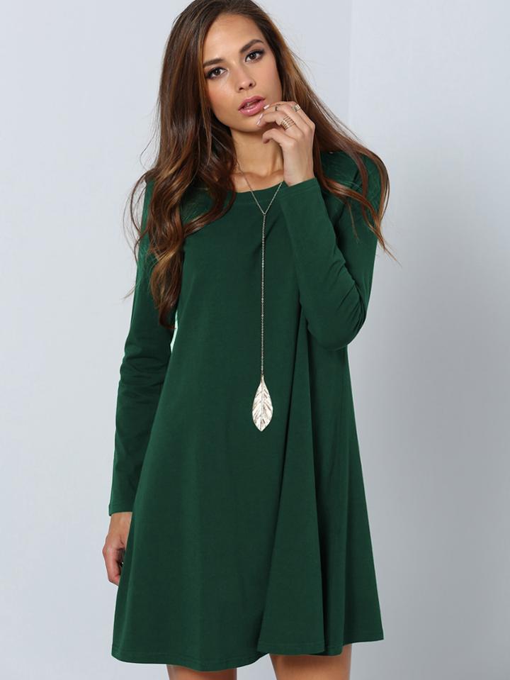Shein Solid Swing Tee Dress