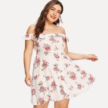 Shein Plus Off-shoulder Floral Dress