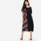 Shein Color Block Plaid Dress