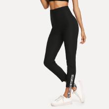 Shein Letter Print Tape Inset Pants
