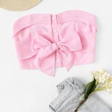 Shein Bow Detail Crop Tube Top
