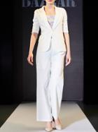 Shein Deep V Neck Blazer Top With Pants