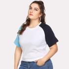 Shein Plus Cut And Sew Raglan Sleeve Tee