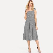 Shein Self Tie Gingham Cami Dress