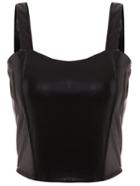 Shein Faux Leather Zip Back Wide Strap Top