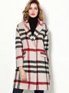 Shein Apricot V Neck Long Sleeve Pockets Coat