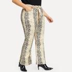 Shein Plus Snakeskin Pattern Flare Leg Jeans