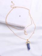 Shein Gold Double Chain Moon Pendant Necklace