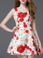 Shein Multicolor Strap Sequined Jacquard Dress