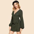 Shein Knot Side Surplice Wrap Jumpsuit