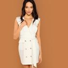 Shein Double Breasted Belted Shell Dress