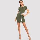 Shein Tape Detail V-neck Dress