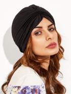 Shein Black Pleated Turban Hat