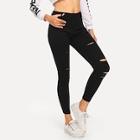 Shein Cut Out Skinny Jeans
