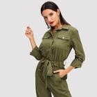 Shein Rolled Tab Sleeve Tie Waist Crop Jacket