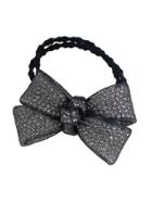 Shein Black Color Trendy Multicolors Rhinestone Bow Elastic Hair Rope
