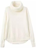 Shein White High Neck Long Sleeve Loose Sweater