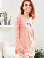 Shein Eye Print Top & Striped Pants Pajama Set