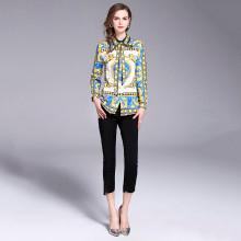 Shein Animal Print Self Tie Neck Shirt