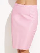 Shein Pink Faux Leather Split Zip Back Pencil Skirt