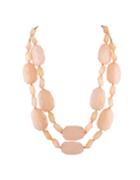 Shein Fashion Pink Candy Color Big Beads Long Bib Necklace