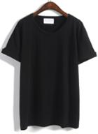 Shein Cuffed Loose Black T-shirt