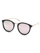 Shein Cat Eye Reflective Lenses Metal Frame Sunglasses