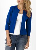 Shein Royal Blue Round Neck Fitted Simple Coat