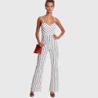 Shein Striped Self Tie Waist Jumpsuit