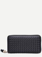 Shein Black Faux Leather Woven Clutch Bag