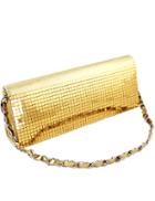 Shein Gold Metal Embellished Clutch Bag