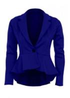 Rosewe Star Style Blue Turndown Collar Suits With One Button