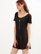 Shein Black Cutout Back Tee Dress