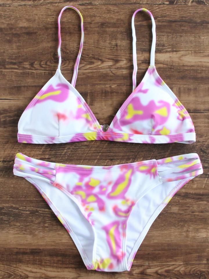 Shein Water Color Triangle Bikini Set