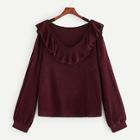 Shein Plus Ruffle Front Sweater