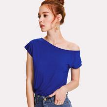 Shein Oblique Shoulder Solid Tee