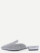 Shein Glittery Silver Sequin Loafer Slippers