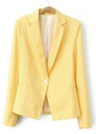 Rosewe Fine Quality Long Sleeve Single Breasted Yellow Blazer
