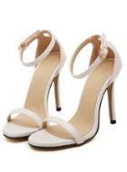 Shein White Stiletto High Heel Ankle Strap Sandals
