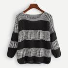 Shein Meander Pattern Open Knit Jumper