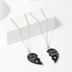 Shein Heart Shaped Pendant Couple Necklace 2pcs