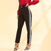 Shein Contrast Tape Slant Pocket Pants