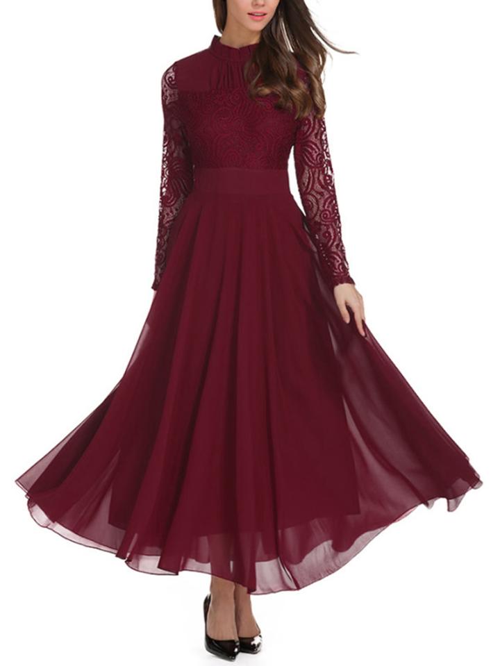 Shein Contrast Lace Flowy Dress