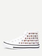 Shein Lace Up Studded Detail Slip On Sneakers