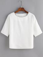 Shein Seamed White T-shirt