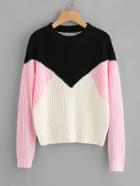 Shein Color Block Drop Shoulder Jumper