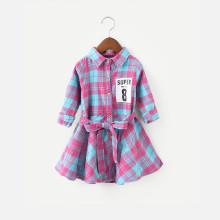 Shein Girls Letter Print Plaid Dress