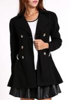 Rosewe Charming Double Breasted Long Sleeve Coat With Turndown Collar