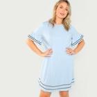 Shein Plus Wave Tape Embellished Tunic Dress