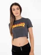 Shein Slogan Print Ripped Detail Crop T-shirt